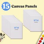Chalkola 11x14 Canvas for Painting (15 Pack) | Blank Canvas Panels for Painting Acrylic, Oil, Watercolor - Primed 100% Cotton Boards, Acid-Free for Artists, Hobby Painters, Kids & Beginners
