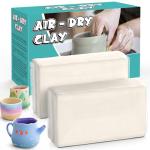 Air Dry Clay, Natural White Modeling Clay for Kids, Premium Pottery Wheel Clay for Arts and Crafts Supplies, 2.2Ibs Sculpting Material for School Classrooms, Adults Kids Toys Gifts for Christmas