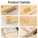 LUCYCAZ Tabletop Easel Set, Easel for Painting Canvases, Portable Wooden Art Easel Painting Kits for Adults Artist Kids, 12 Colors Acrylic Paints, 2 Brushes, Palette and Knives