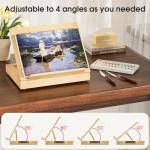 LUCYCAZ Tabletop Easel Set, Easel for Painting Canvases, Portable Wooden Art Easel Painting Kits for Adults Artist Kids, 12 Colors Acrylic Paints, 2 Brushes, Palette and Knives