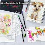 KALOUR 120 Colored Pencils Set with Carry Case, Sketchbook, Blender, Sharpeners & Color Chart, Oil-Based Soft Core,Professional Art Supplies for Adults and Artists