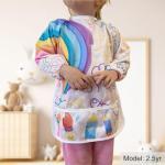 Madrona Brands Rainbow Doodle Full Long Sleeve Waterproof Toddler Art Smock | Crafts Cover, Paint Apron, Baby Bib | Fits Kids 1-3 Years