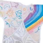 Madrona Brands Rainbow Doodle Full Long Sleeve Waterproof Toddler Art Smock | Crafts Cover, Paint Apron, Baby Bib | Fits Kids 1-3 Years