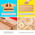 MEEDEN Artist Supply Storage Box - Portable Foldable Multi-Function Beech Wood Artist Tool & Brush Storage Box with Compartments & Drawer for Pastels, Pencils, Pens, Markers, Brushes