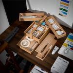 MEEDEN Artist Supply Storage Box - Portable Foldable Multi-Function Beech Wood Artist Tool & Brush Storage Box with Compartments & Drawer for Pastels, Pencils, Pens, Markers, Brushes
