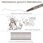 Bianyo Sepia Tone Drawing Pen Set, 12 Assorted Sizes Sketch Liner, Water-Resistant Archival and Pigment Ink Art Pens, Precision Drawing and Sketching Kit