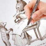 Bianyo Sepia Tone Drawing Pen Set, 12 Assorted Sizes Sketch Liner, Water-Resistant Archival and Pigment Ink Art Pens, Precision Drawing and Sketching Kit