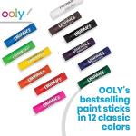 Ooly Chunkies 12 Mess Free Paint Sticks For Kids, Tempera Paint Sticks Kid Safe Colors, No Mess Quick Drying Art Supplies for Toddlers, Kids Christmas Gifts