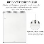 Watercolor Sketchbook 10"x12", 32 Sheets (64 Pages) Water Color Paper, 140lb/300gsm Watercolor Paper, Spiral Hardcover Watercolor Notebook for Painting, Water Color Sketch Books for Teens & Adults.