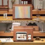 MEEDEN PRO A3 Tabletop Easel with Page Clips, 2 in 1 Versatile Drawing Board for Painting & Book Stand for Reading, 7-Position Adjustable Desktop Easel with Rubber Bands, Foldable Cookbook Holder