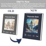 Watercolor Sketchbook 10"x12", 32 Sheets (64 Pages) Water Color Paper, 140lb/300gsm Watercolor Paper, Spiral Hardcover Watercolor Notebook for Painting, Water Color Sketch Books for Teens & Adults.