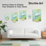 Shuttle Art Stretched Canvas, 15 Multi Pack, 4x4, 5 x 7, 8 x 10, 9x12, 11 x 14 Inches (3 of Each), 100% Cotton, Primed White Painting Canvas, Art Canvases for Acrylic, Oil, Acrylic Pouring Painting