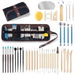 CeeVian Clay Tool Kit 40 PCS Clay Sculpting Tools Pottery Tools Pottery Tools for Sculpting for DIY Handcraft Modeling Clay Carving Tools Set for Beginners and Professional Art Crafts Christmas Gifts
