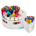CraftGenes Art Supplies Organizer, Extra Large 360° Rotating Desk Organizer with 7 Removable Compartments, Marker Organizer for Home, Office, and Classroom, Crayon Holder