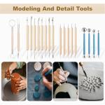 CeeVian Clay Tool Kit 40 PCS Clay Sculpting Tools Pottery Tools Pottery Tools for Sculpting for DIY Handcraft Modeling Clay Carving Tools Set for Beginners and Professional Art Crafts Christmas Gifts