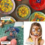 Miniature Paint Brushes Set of 13, Detail Brushes for Acrylic, Oil, Watercolor, Nail Art, Mixed Media Art, Model Painting, Miniature Painting, Face & Fantasy Art, Paint by Numbers Kit