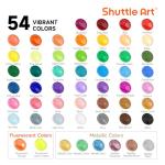 54 Colors Acrylic Paint, Shuttle Art Acrylic Paint set with 12 Paint Brushes, 2oz/60ml Bottles, Rich Pigmented, Water Proof, Premium Paints for Artists, Beginners and Kids on Canvas Rocks Wood Ceramic