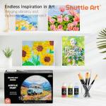 54 Colors Acrylic Paint, Shuttle Art Acrylic Paint set with 12 Paint Brushes, 2oz/60ml Bottles, Rich Pigmented, Water Proof, Premium Paints for Artists, Beginners and Kids on Canvas Rocks Wood Ceramic