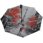 Vdsrup Paris Eiffel Tower Auto Umbrella Open Close Oil Painting Art Anti UV Umbrella Compact Windproof Parasol Umbrellas for Travel Car School Sun Rain