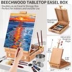 82Pcs Professional Oil Painting Set with Easel Box, 24 Rich Oil Colors & 10 Hog Brushes,Palette Knives, Canvases Complete Art Supplies Kit for Beginners & Artists