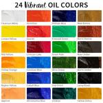 82Pcs Professional Oil Painting Set with Easel Box, 24 Rich Oil Colors & 10 Hog Brushes,Palette Knives, Canvases Complete Art Supplies Kit for Beginners & Artists