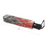 Vdsrup Paris Eiffel Tower Auto Umbrella Open Close Oil Painting Art Anti UV Umbrella Compact Windproof Parasol Umbrellas for Travel Car School Sun Rain