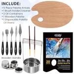 82Pcs Professional Oil Painting Set with Easel Box, 24 Rich Oil Colors & 10 Hog Brushes,Palette Knives, Canvases Complete Art Supplies Kit for Beginners & Artists