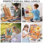 82Pcs Professional Oil Painting Set with Easel Box, 24 Rich Oil Colors & 10 Hog Brushes,Palette Knives, Canvases Complete Art Supplies Kit for Beginners & Artists