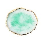 Resin Nail Art Palette, Nail Painting Mixed Color Palette, Gilded Edge Nail Gel Color Makeup Display Board Pallet (Green)