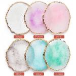 Resin Nail Art Palette, Nail Painting Mixed Color Palette, Gilded Edge Nail Gel Color Makeup Display Board Pallet (Green)