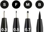 Faber-Castell Pitt Artist Pens - 4 Black India Ink Pen Wallet Set - Assorted Nibs Artist Markers (S,F,M,B Nib Styles)