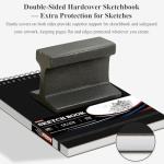 9" x 12" Sketch Book, Top Spiral Sketchbook Hardcover, 68lb/100gsm Drawing Paper Pad & Sketch Paper, 1-Pack Sketch Pads for Drawing for Adults, Professional Art Supplies for Teens & Artist Gifts.