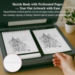 9" x 12" Sketch Book, Top Spiral Sketchbook Hardcover, 68lb/100gsm Drawing Paper Pad & Sketch Paper, 1-Pack Sketch Pads for Drawing for Adults, Professional Art Supplies for Teens & Artist Gifts.