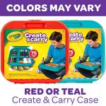 Crayola Create 'N Carry Travel Art Set for Kids (75pcs), 2-in-1 Lap Desk & Carrying Case, Holiday for Kids, Art Supplies Kit for Crafting, Drawing & Coloring
