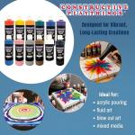 Constructive Playthings Acrylic Paint Set – 12 Vibrant 8 oz Bottles Made in the USA – Thick, Rich Pigment for Pouring, Fluid Art & Canvas Painting