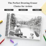 Kneaded Eraser for Artists, Soft Kneadable Eraser for Drawing, Moldable Rubber for Sketching, Art Erasers with Storage Case, 2 Pack Artist Erasers for Drawing