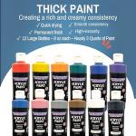 Constructive Playthings Acrylic Paint Set – 12 Vibrant 8 oz Bottles Made in the USA – Thick, Rich Pigment for Pouring, Fluid Art & Canvas Painting
