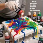 Constructive Playthings Acrylic Paint Set – 12 Vibrant 8 oz Bottles Made in the USA – Thick, Rich Pigment for Pouring, Fluid Art & Canvas Painting