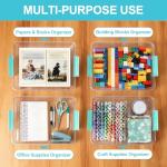 FAMOVELL 6 Qt Clear Plastic Storage Bins Containers with Lids, Arts Crafts Organizers and Storage, Stackable Containers for A4 Paper File Scrapbook Documents for Home Office and School Supplies 2 Pack