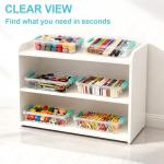 FAMOVELL 6 Qt Clear Plastic Storage Bins Containers with Lids, Arts Crafts Organizers and Storage, Stackable Containers for A4 Paper File Scrapbook Documents for Home Office and School Supplies 2 Pack