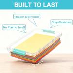 FAMOVELL 6 Qt Clear Plastic Storage Bins Containers with Lids, Arts Crafts Organizers and Storage, Stackable Containers for A4 Paper File Scrapbook Documents for Home Office and School Supplies 2 Pack