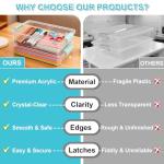 FAMOVELL 6 Qt Clear Plastic Storage Bins Containers with Lids, Arts Crafts Organizers and Storage, Stackable Containers for A4 Paper File Scrapbook Documents for Home Office and School Supplies 2 Pack