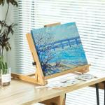 Falling in Art Beechwood Tabletop Easel, Wooden Drawing Board Easel, Adjustable Desktop Easel for Artists and Beginners, Suitable for Painting and Displaying Artwork