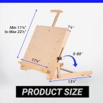 Falling in Art Beechwood Tabletop Easel, Wooden Drawing Board Easel, Adjustable Desktop Easel for Artists and Beginners, Suitable for Painting and Displaying Artwork