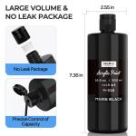 Nicpro White & Black Large Acrylic Paint (16.9 oz, 500 ml), Rich Pigments, Non Toxic Craft Paint for Multi Surface, Canvas, Wood, Leather, Ceramic, Fabric - Art Painting Supplies for Kids & Adults