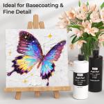 Nicpro White & Black Large Acrylic Paint (16.9 oz, 500 ml), Rich Pigments, Non Toxic Craft Paint for Multi Surface, Canvas, Wood, Leather, Ceramic, Fabric - Art Painting Supplies for Kids & Adults