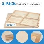 Unfinished Birch Wood Canvas Panels Kit, Falling in Art 2 Pack of 18x24’’ Studio 3/4’’ Deep Cradle Boards for Pouring Art, Crafts, Painting, and More