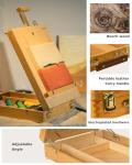 DJAR Tabletop Easel for Painting, Solid Beech Wood Adjustable Sketchbox Desktop Art Easel, Art Supplies Storage Box for Adults, Artists and Students, Natural