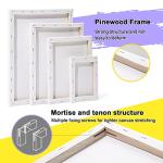 Inburit Canvas for Painting for Adults & Kids 16 Pack with 11x14, 9 x12, 8x10, 5x7 (4 of Each), Blank Primed Stretched Canvases for Oil, Acrylic & Other Painting Media