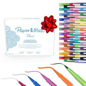 Paper Mate Flair Felt Tip Pens Ultimate Pack, Features 5 Different Types of Pens, Assorted Colors, 60 Count - Creative Fun, Classroom Essentials, Teacher Supplies, Arts & Crafts
